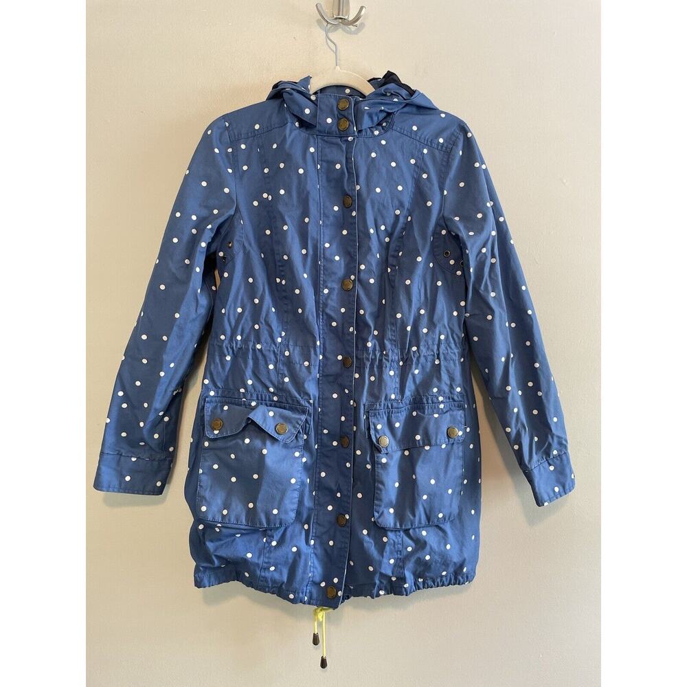 Boden Size 6 (UK10) Spring Parka Jacket Blue Polka Dot 100% Cotton